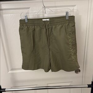 Calvin Klein Men's Olive Swim Trunks